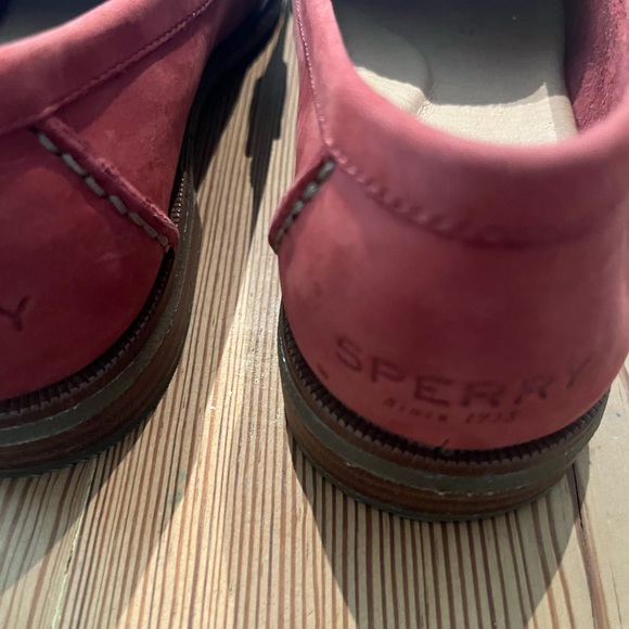 Sperry Brick Red Leather Slip-Ons - Picture 7 of 12